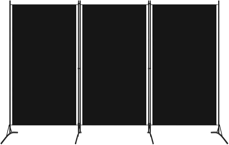 vidaXL Biombo Divisor de 3 painéis preto 260 x 180 cm — Humidificador