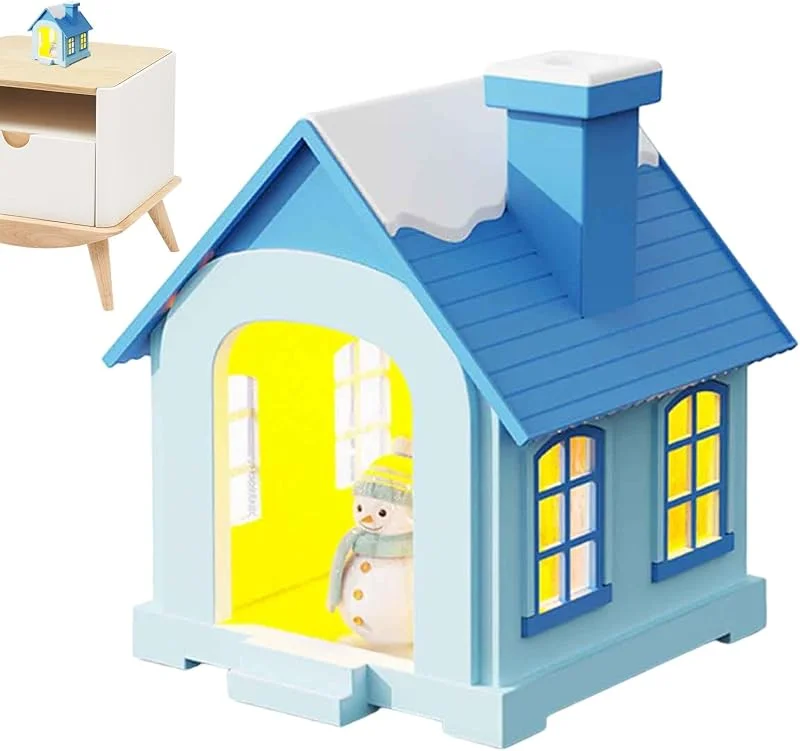 Personal Desktop Humidifier - House Shape Air Desktop Cool Mist Humidifier with Night Light Small Humidifier for Car, Study Room — Humidificador