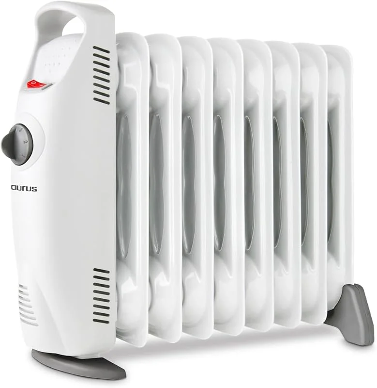 Taurus Radiador elétrico Masai 1000, 9 elementos, muito compacto, termostato ajustável, 3 intensidades de calor, proteção sobreaquecimento, Termo Tech, desconexão total
