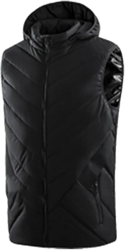 Chaleco calefactable for Hombre con Capucha, 3 temperaturas Ajustables, Ideal for Invierno, Camping y Actividades al Aire Libre (sin batería).(Noir, 3XL(75-82.5kg)) — Roupa aquecida